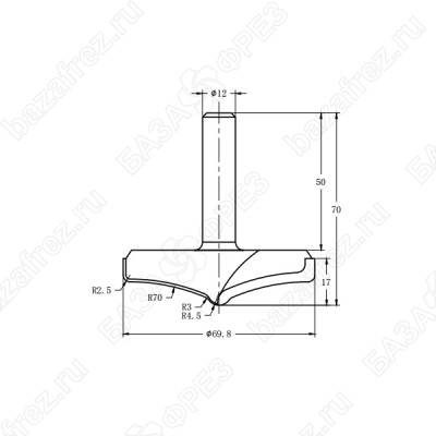 Фреза алмазная филёночная TD-101 ROTIS 1017012.01