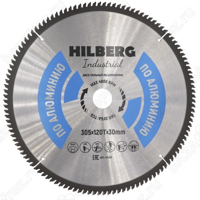 Диск пильный по алюминию Hilberg Industrial Алюминий HA305 (305*30*120T)