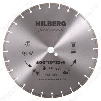 Диск алмазный по железобетону Hilberg Hard Materials Laser HM109 400мм