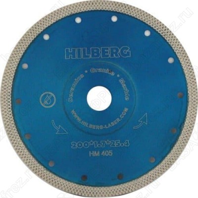 Диск алмазный по керамике Hilberg ультратонкий Hard Materials Х-type HM405 200мм
