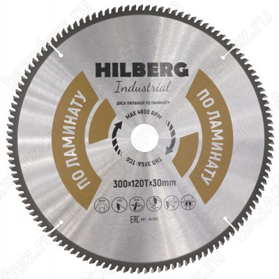 Диск пильный по ламинату Hilberg Industrial Ламинат HL300 (300*30*120T)